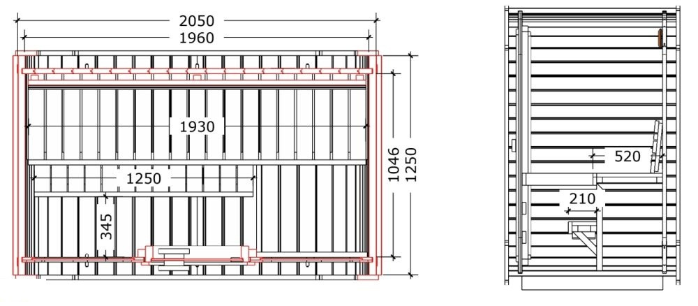 Icon 125 outer sauna for 2-3 people