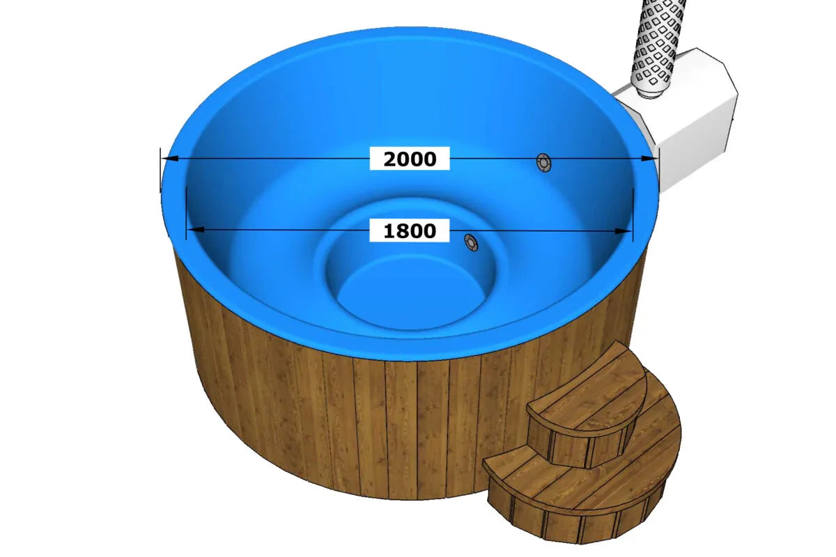 Nowoczesna Balia Zewnętrzna HOT TUB DELUX TUB EXTERNAL dla 4-6 osób | Drewno Thermowood | Szybkie Nagrzewanie | SPA | Relaks | Wellness
