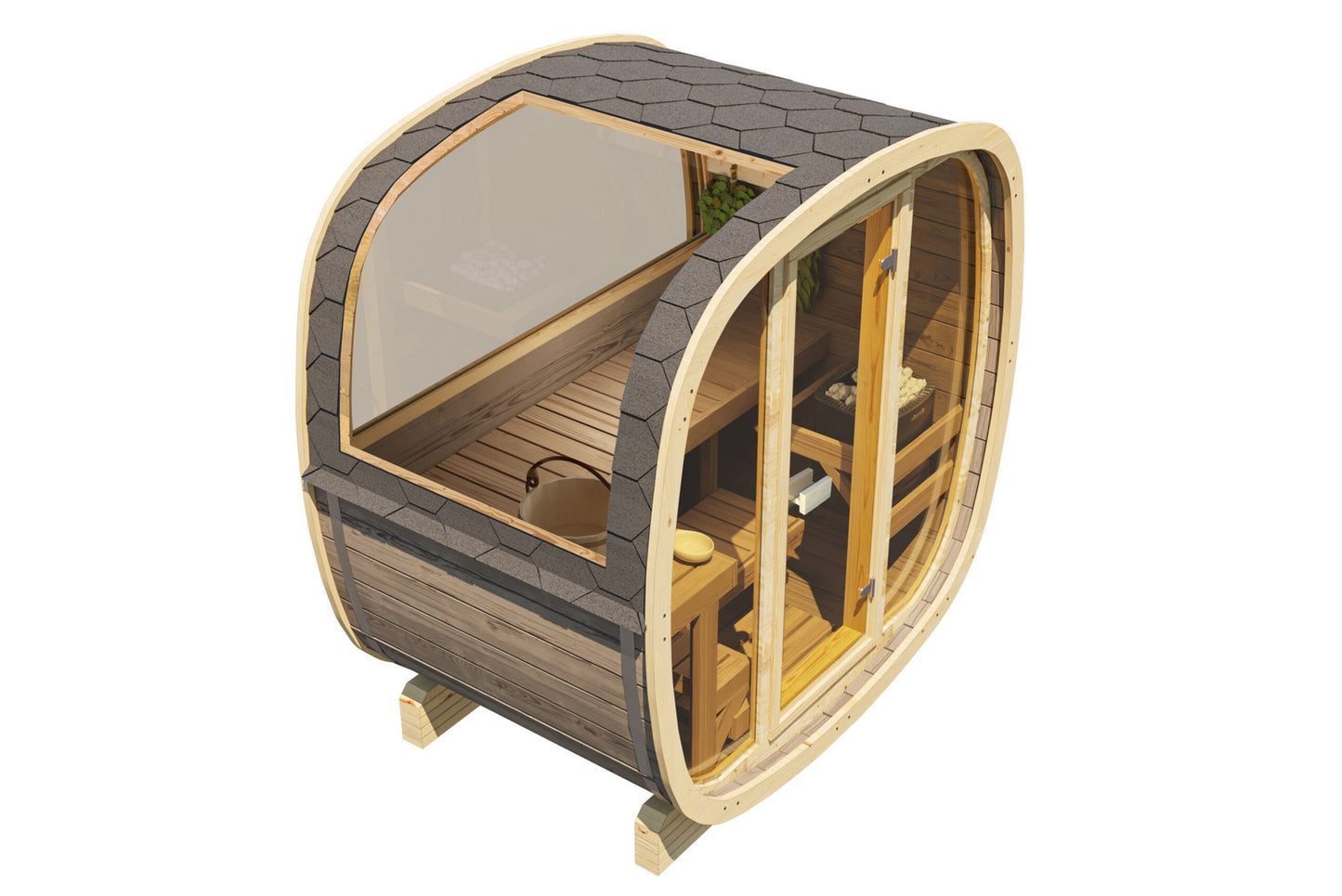 Sauna zewnętrzna Limitowana Czarna Wersja Uku 130 dla 3-4 osób / Tylko ogrzewanie elektryczne / Wysokiej Jakości Świerk Nordycki ( Sosnowe Drewno Termiczne) | Wellness | Relaks | SPA |