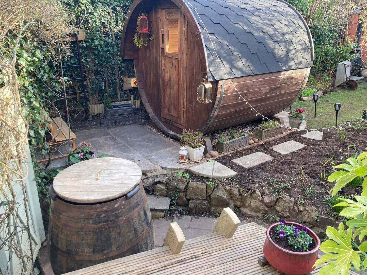 Garden sauna barrel 220 4-person