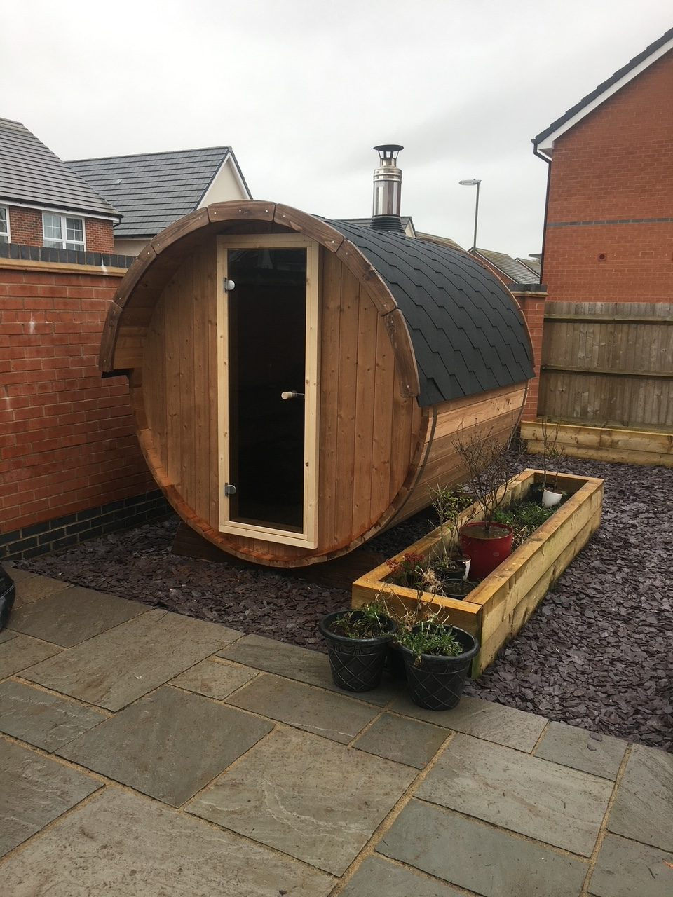 Garden sauna barrel 220 4-person