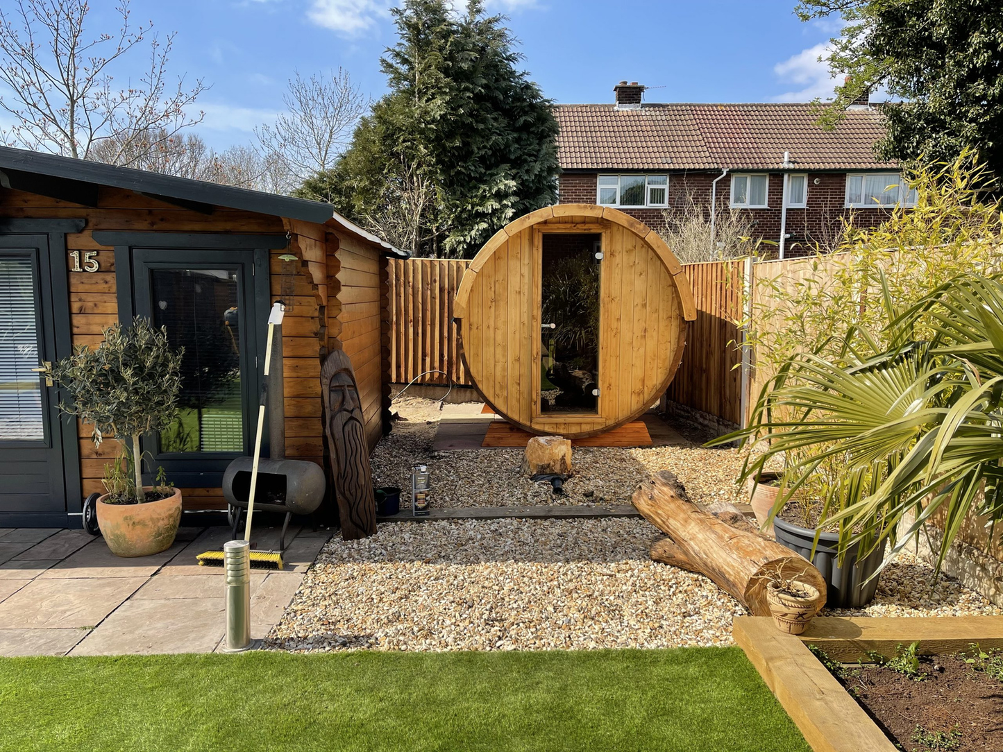 Garden sauna barrel 220 4-person
