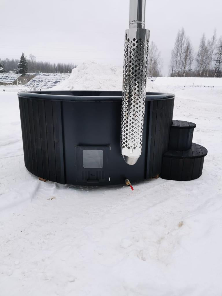 Luksusowa Balia Ogrodowa Lux Hot Tub 200 Czarna dla 3-4 osób | Drewno Thermowood | Szybkie Nagrzewanie | SPA | Relaks | Wellness