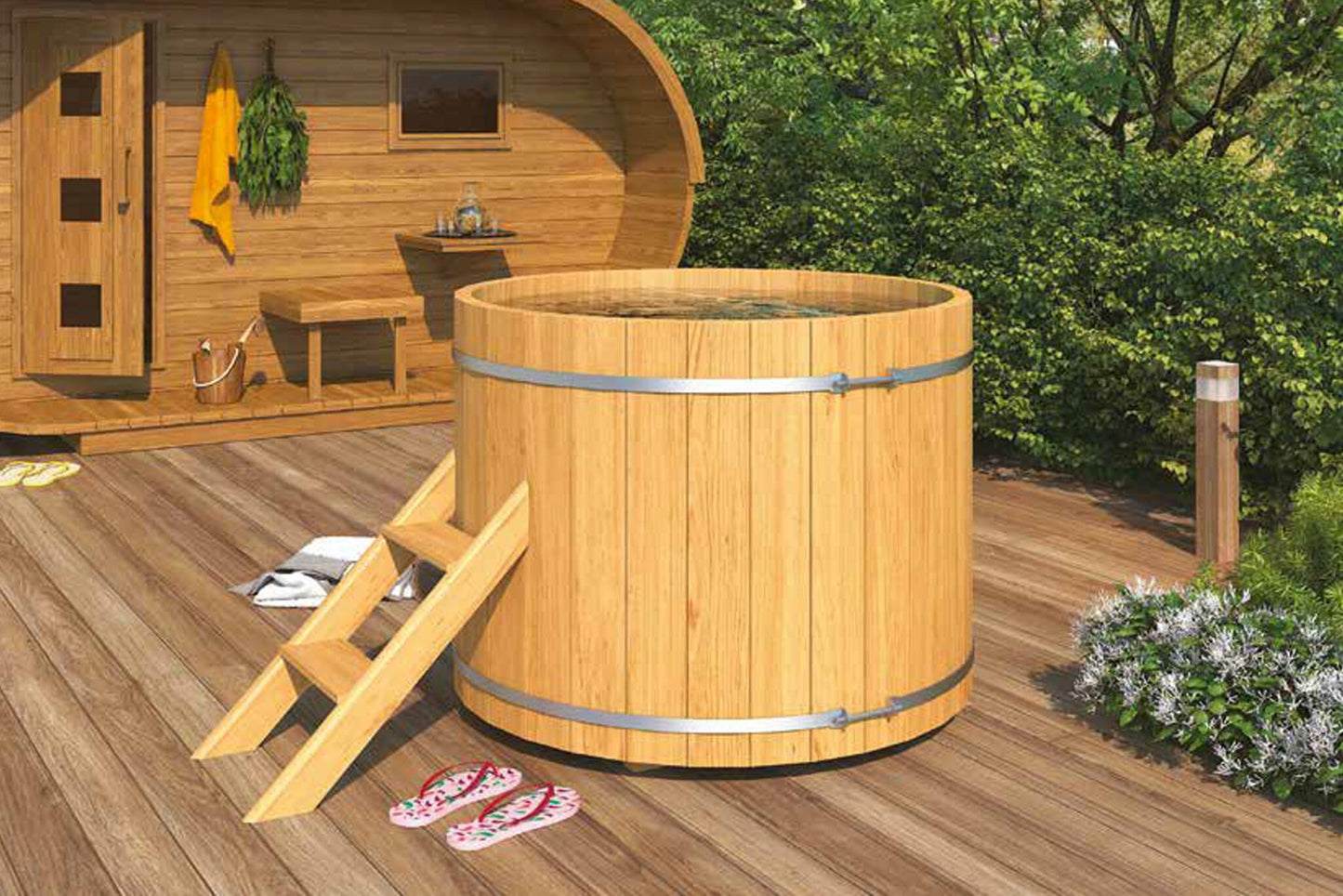 Nowoczesna Balia Zewnętrzna Cold Tub 120 | Drewno Thermowood | Zimna Wanna | SPA | Relaks | Wellness