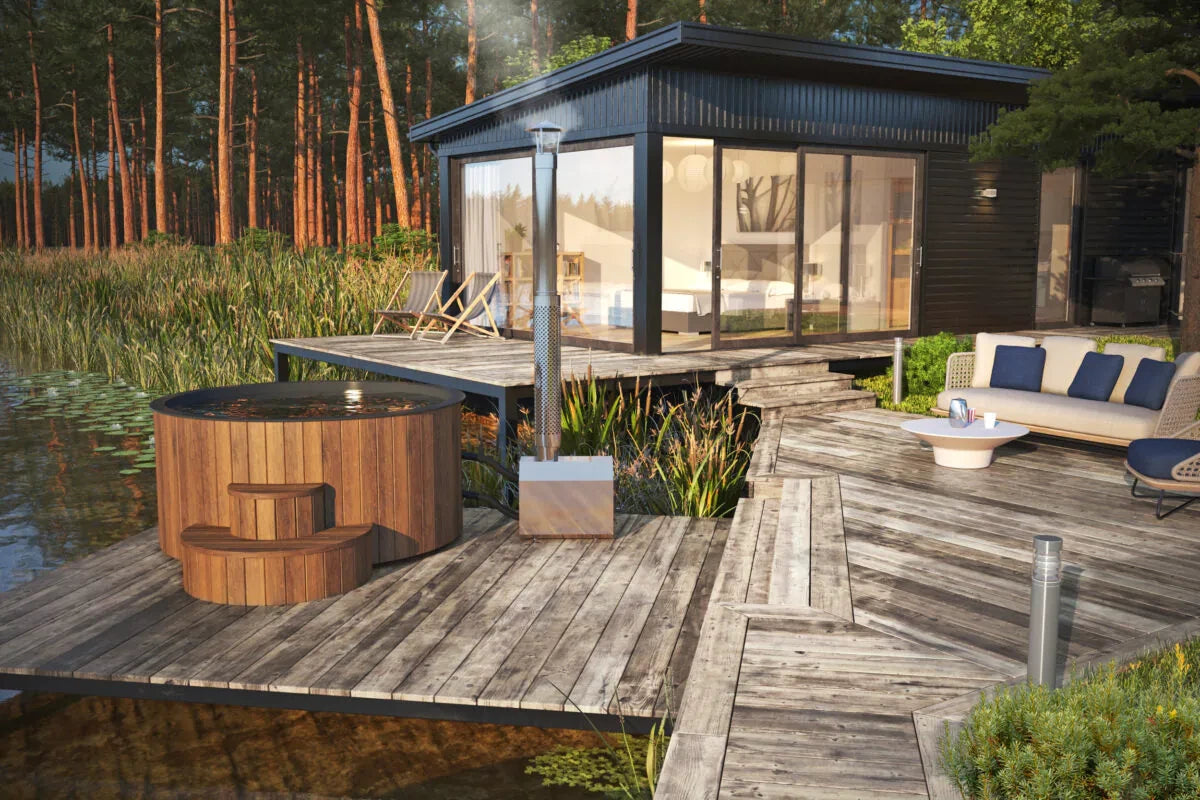 Nowoczesna Balia Zewnętrzna HOT TUB DELUX TUB EXTERNAL dla 4-6 osób | Drewno Thermowood | Szybkie Nagrzewanie | SPA | Relaks | Wellness