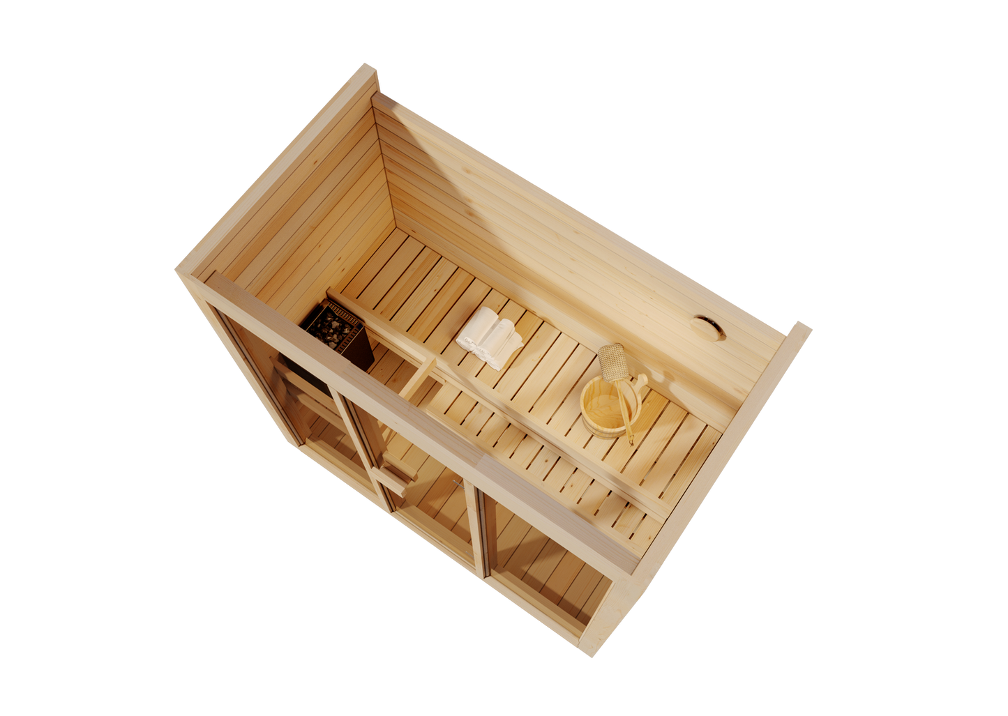 Sauna Ogrodowa Bali M – Przestronna Sauna Zewnętrzna na 3 Osoby z Piecem Elektrycznym, Idealna do Relaksu w Ogrodzie