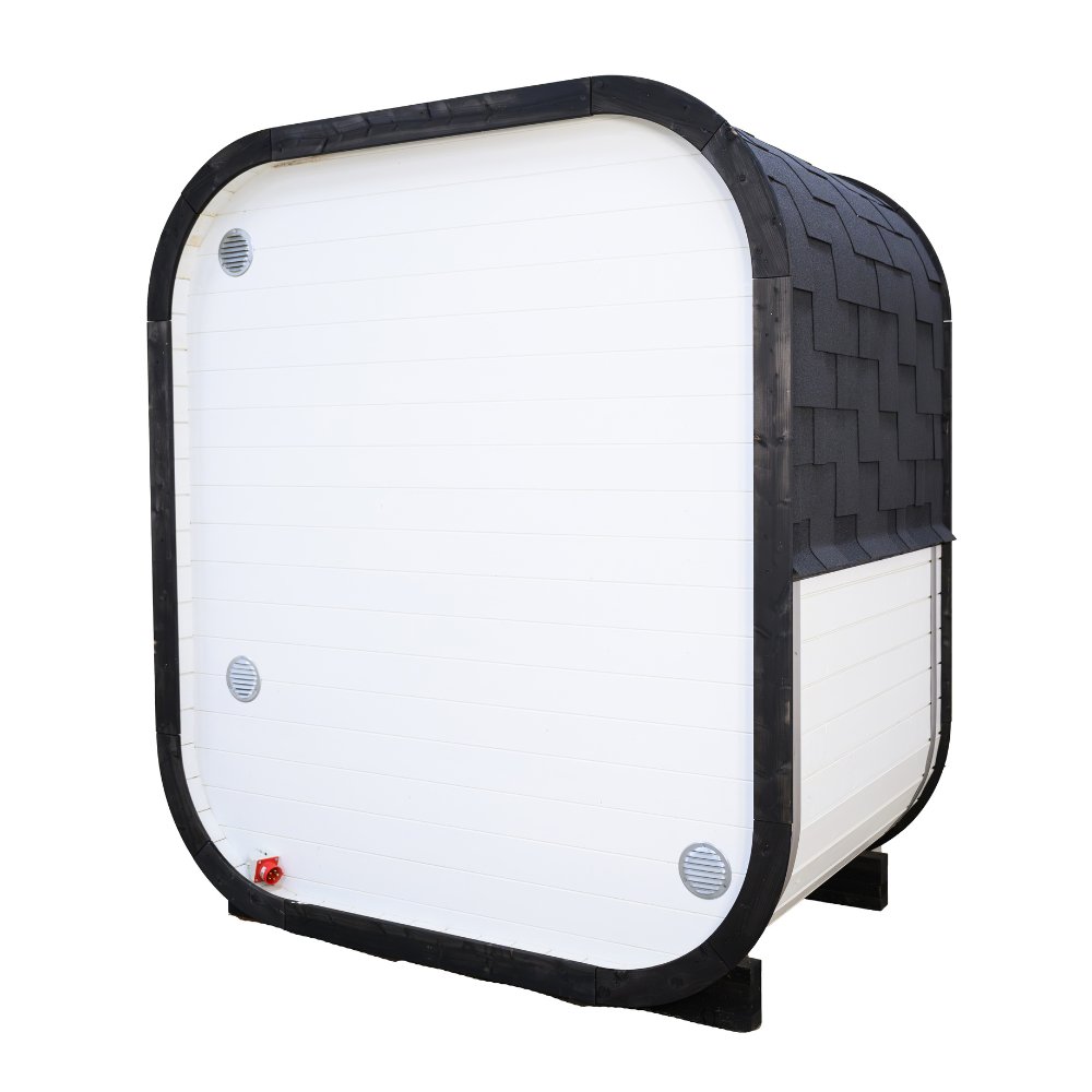 Sauna zewnętrzna AMORA dla 2–3 osób / Tylko ogrzewanie elektryczne / Świerk i Thermowood | Wellness | SPA | Naturalne Drewno