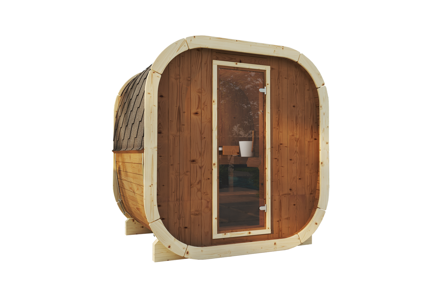 Sauna zewnętrzna Eke 130 dla 3-4 osób / Tylko ogrzewanie elektryczne / Wysokiej Jakości Świerk Nordycki | Wellness |Nordycki Styl | Drewno Termiczne