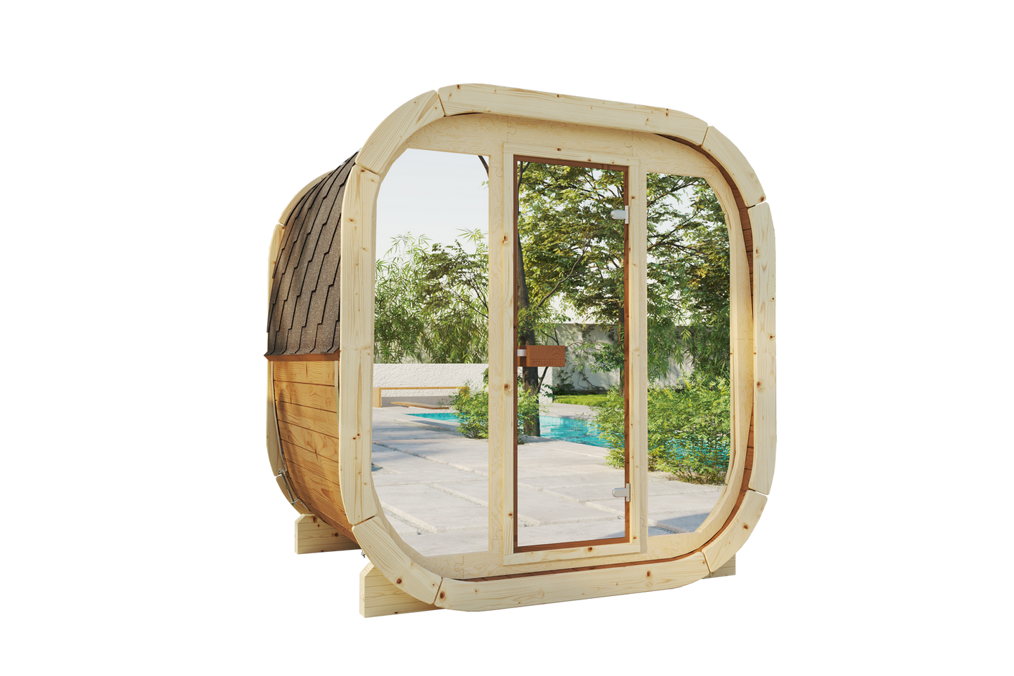 Sauna zewnętrzna Eke 130 dla 3-4 osób / Tylko ogrzewanie elektryczne / Wysokiej Jakości Świerk Nordycki | Wellness |Nordycki Styl | Drewno Termiczne