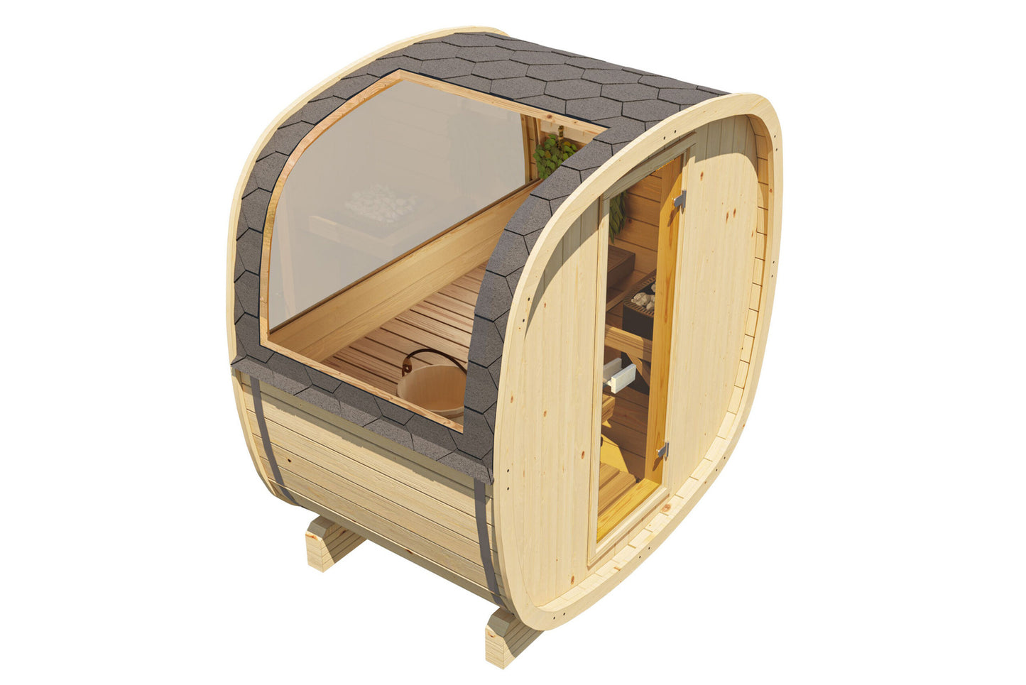 Sauna zewnętrzna Limitowana Czarna Wersja Uku 130 dla 3-4 osób / Tylko ogrzewanie elektryczne / Wysokiej Jakości Świerk Nordycki ( Sosnowe Drewno Termiczne) | Wellness | Relaks | SPA |