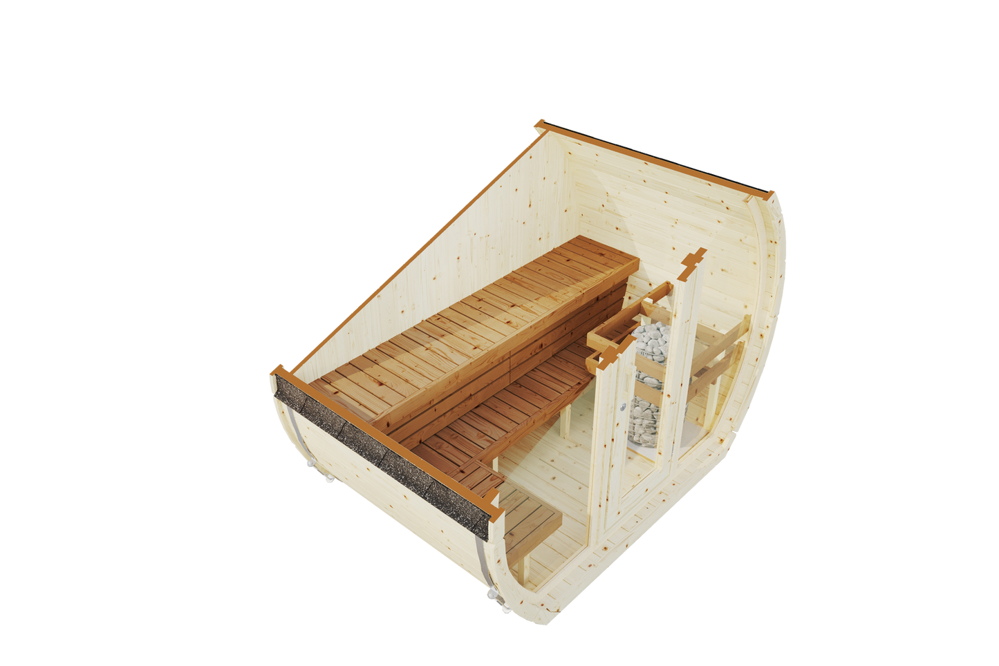 Sauna zewnętrzna Susi 160 dla 2-3 osób / Tylko ogrzewanie elektryczne / Wysokiej Jakości Świerk Nordycki ( Sosnowe Drewno Termiczne) | Wellness | Relaks | SPA |