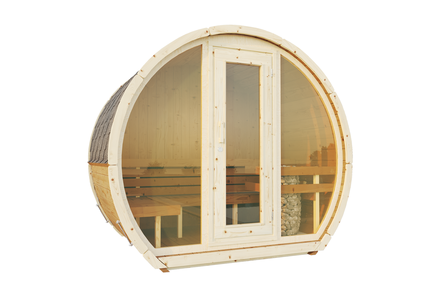 Sauna zewnętrzna Susi 160 dla 2-3 osób / Tylko ogrzewanie elektryczne / Wysokiej Jakości Świerk Nordycki ( Sosnowe Drewno Termiczne) | Wellness | Relaks | SPA |