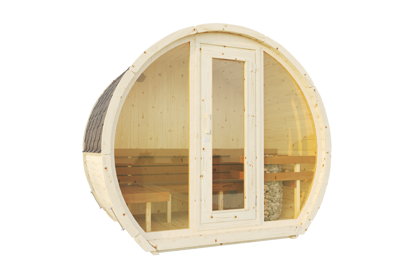 Sauna zewnętrzna Susi 160 dla 2-3 osób / Tylko ogrzewanie elektryczne / Wysokiej Jakości Świerk Nordycki ( Sosnowe Drewno Termiczne) | Wellness | Relaks | SPA |