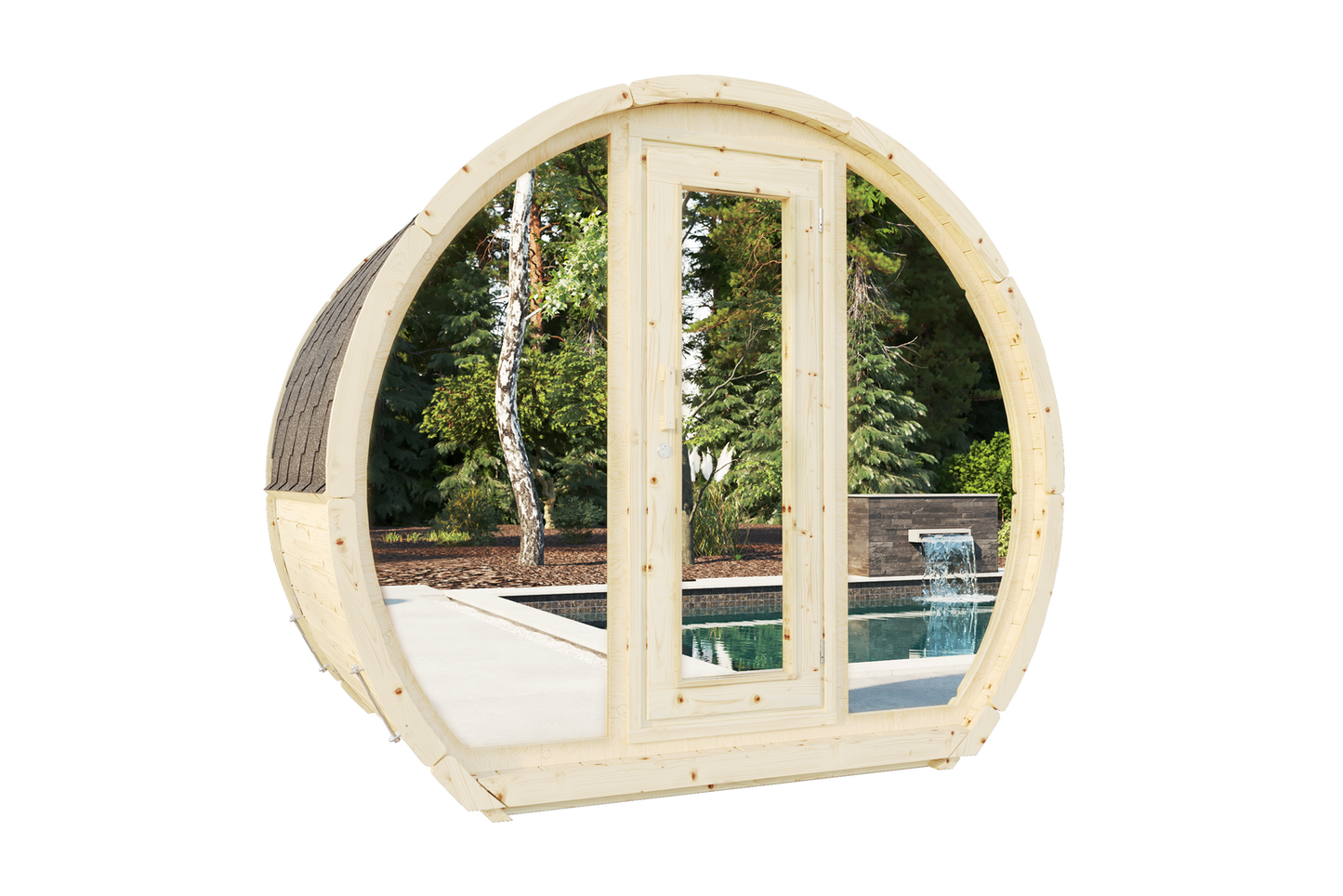 Sauna zewnętrzna Susi 160 dla 2-3 osób / Tylko ogrzewanie elektryczne / Wysokiej Jakości Świerk Nordycki ( Sosnowe Drewno Termiczne) | Wellness | Relaks | SPA |