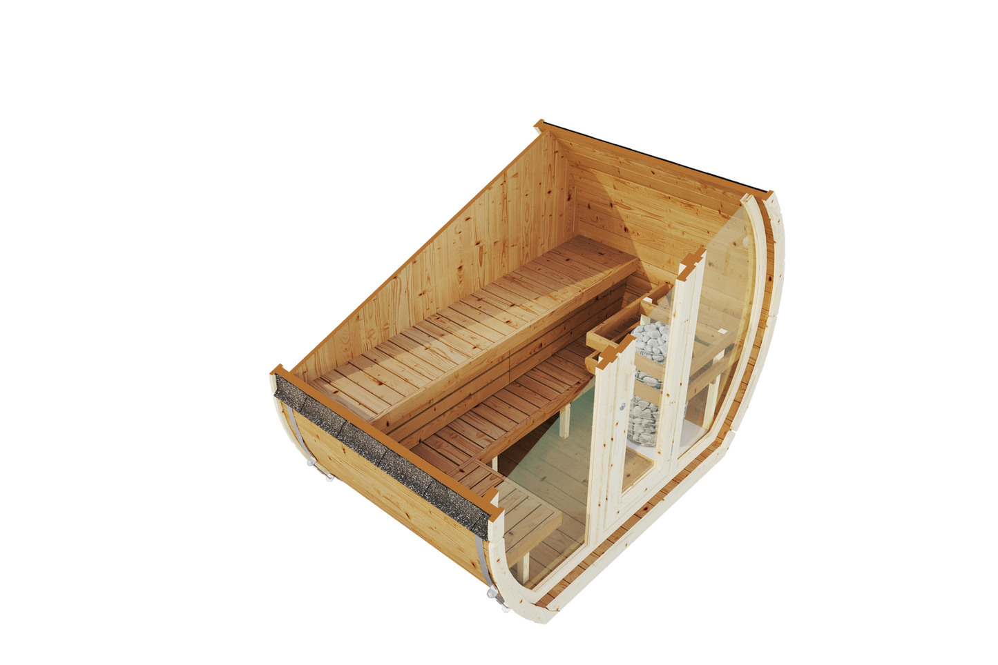 Sauna zewnętrzna Susi 160 dla 2-3 osób / Tylko ogrzewanie elektryczne / Wysokiej Jakości Świerk Nordycki ( Sosnowe Drewno Termiczne) | Wellness | Relaks | SPA |