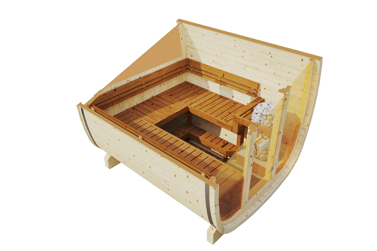 Sauna zewnętrzna Uku 230 dla 4-6 osób / Piec elektryczny lub Opalany Drewnem Harvia / Wysokiej Jakości Świerk Nordycki ( Sosnowe Drewno Termiczne) | Wellness | Relaks | SPA |