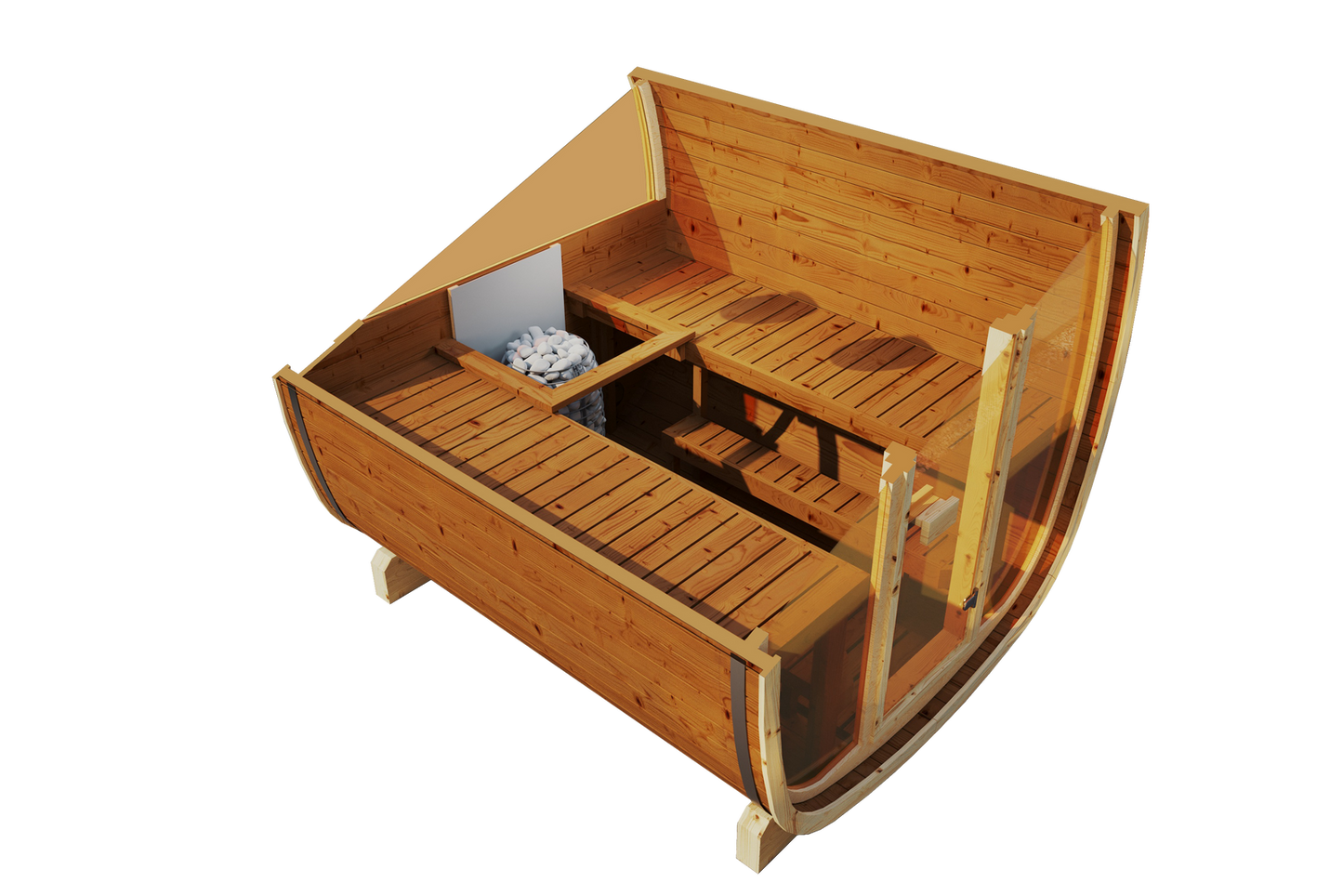 Sauna zewnętrzna Uku 230 dla 4-6 osób / Piec elektryczny lub Opalany Drewnem Harvia / Wysokiej Jakości Świerk Nordycki ( Sosnowe Drewno Termiczne) | Wellness | Relaks | SPA |