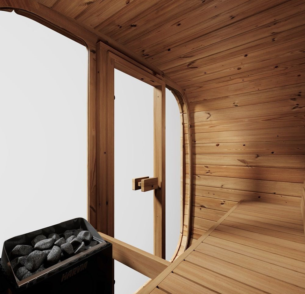 Zestaw Sauna & Balia | Sauna zewnętrzna ICON 125 | Sucha | Fińska | Balia ogrodowa Hot Tub LUX 220 | Piec elektryczny | Piec opalany drewnem | Thermwood