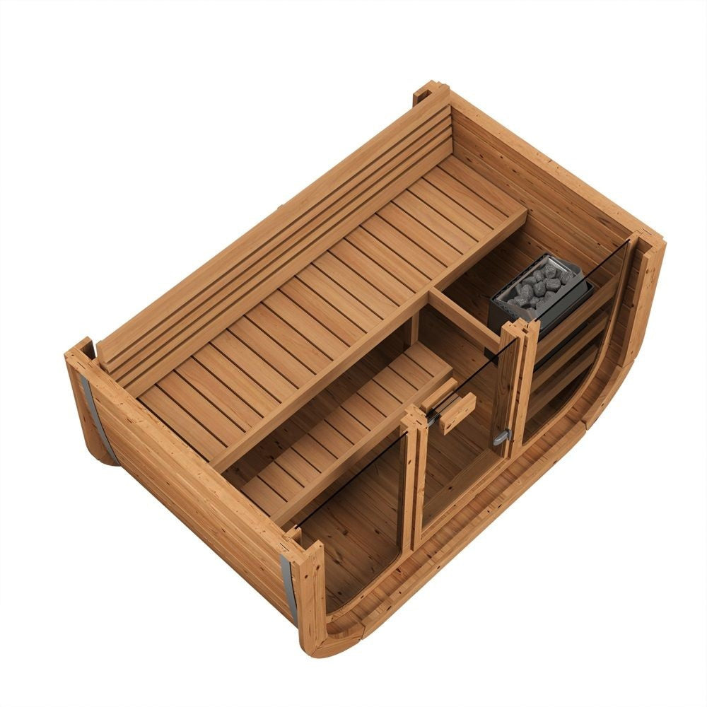 Zestaw Sauna & Balia | Sauna zewnętrzna ICON 125 | Sucha | Fińska | Balia ogrodowa Hot Tub LUX 220 | Piec elektryczny | Piec opalany drewnem | Thermwood