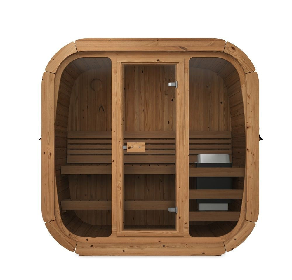 Zestaw Sauna & Balia | Sauna zewnętrzna ICON 125 | Sucha | Fińska | Balia ogrodowa Hot Tub LUX 220 | Piec elektryczny | Piec opalany drewnem | Thermwood