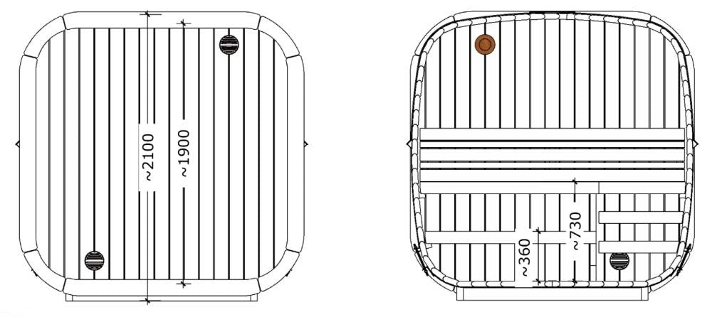 Zestaw Sauna & Balia | Sauna zewnętrzna ICON 125 | Sucha | Fińska | Balia ogrodowa Hot Tub LUX 220 | Piec elektryczny | Piec opalany drewnem | Thermwood