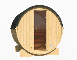 Zestaw Sauna & Balia zewnętrzna | Sauna ogrodowa fińska EDA 160 | Sucha | Beczkowa | Balia LUX HOT TUB 200 | Thermwood