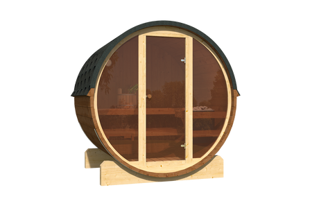 Zestaw Sauna & Balia zewnętrzna | Sauna ogrodowa fińska EDA 160 | Sucha | Beczkowa | Balia LUX HOT TUB 200 | Thermwood