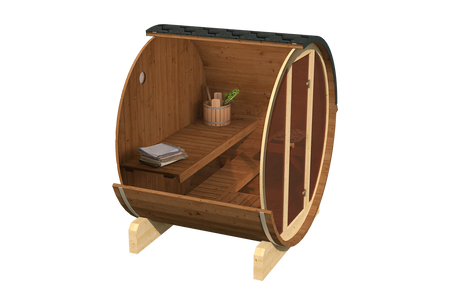 Zestaw Sauna & Balia zewnętrzna | Sauna ogrodowa fińska EDA 160 | Sucha | Beczkowa | Balia LUX HOT TUB 200 | Thermwood